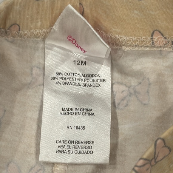 Disney Junior Baby Girls Minnie Mouse Pink Plush Sweatshirt with Lt tan leggings - Picture 6 of 7